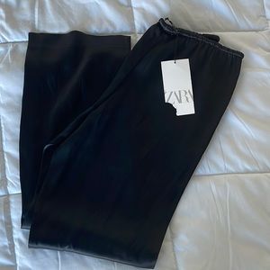 Zara black satin pants size XS